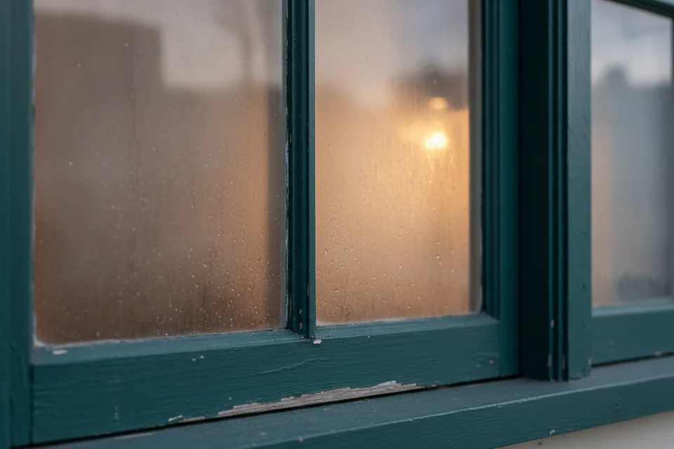 Condensation between panes — the telltale of a failed seal